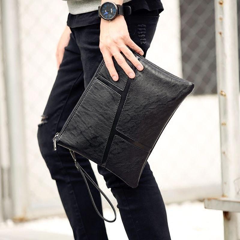 New Fashion Clutches Bag for Men Beg Bimbit Wanita Beg Clutches Lelaki Beg  Tangan with Detachable Hand Strap Casual Office Bag Unisex (SL-046)