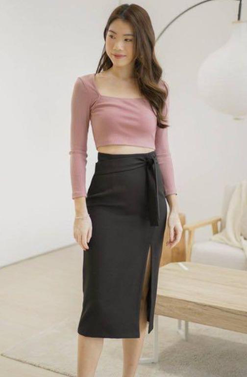 BN Mikayla Dasha Midi Pencil Skirt in Black ( Brand New ) , Women's ...