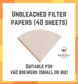 MOJAE Unbleached Filter Papers for V60 Brewers 40 sheets (v01/v02)