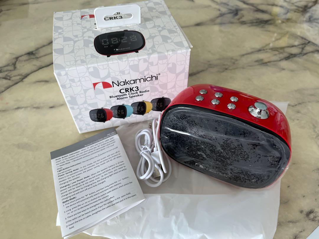 Nakamichi Bluetooth Clock Radio Alarm Speaker, Furniture & Home Living