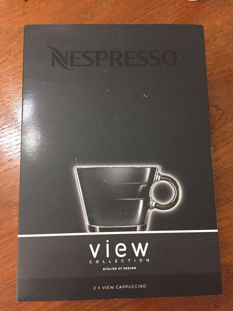 Nespresso saucers with glasses 2 sets, TV & Home Appliances, Kitchen