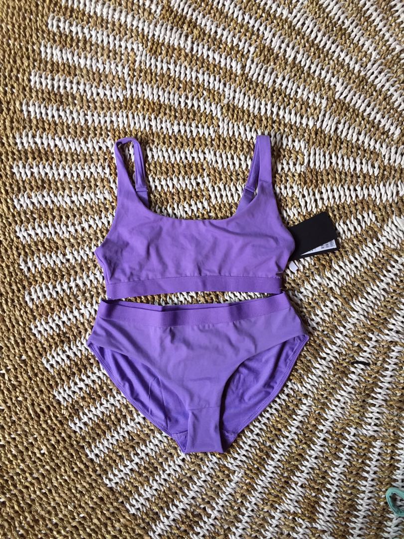 Weekday scoop neck bikini top in violet