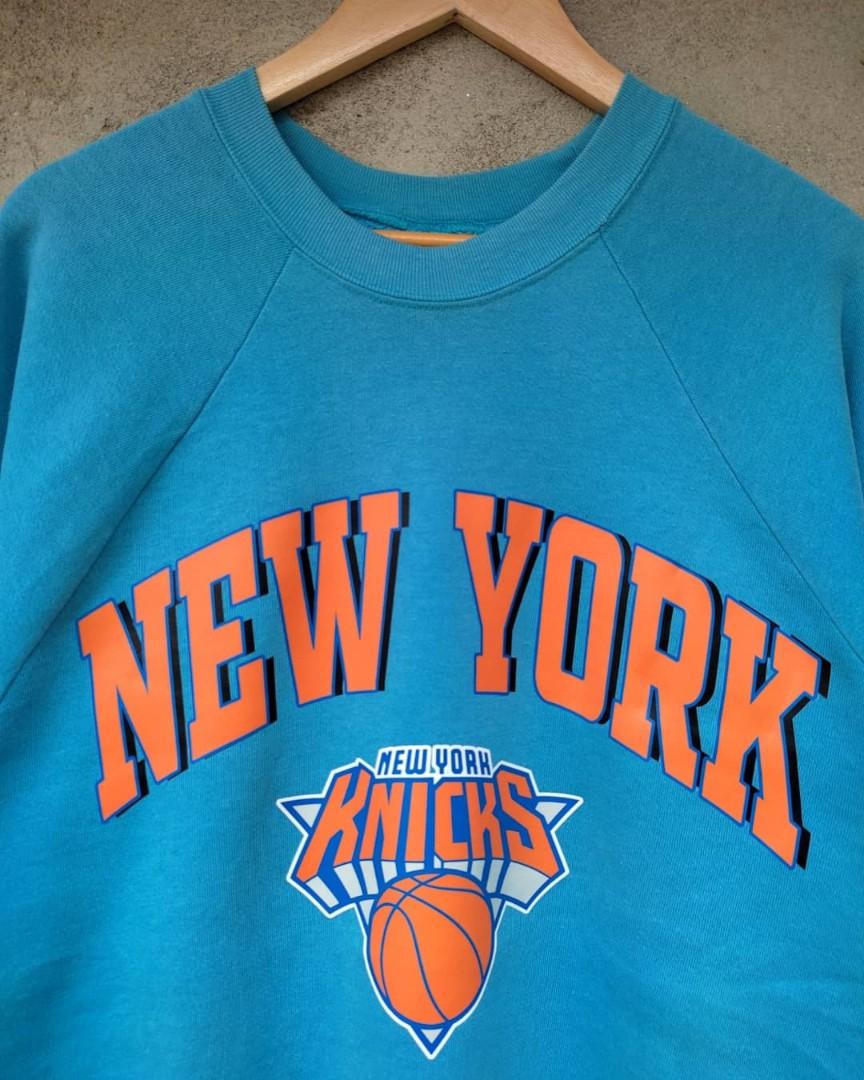 vintage 90s grey champion knicks basketball sweatshirt