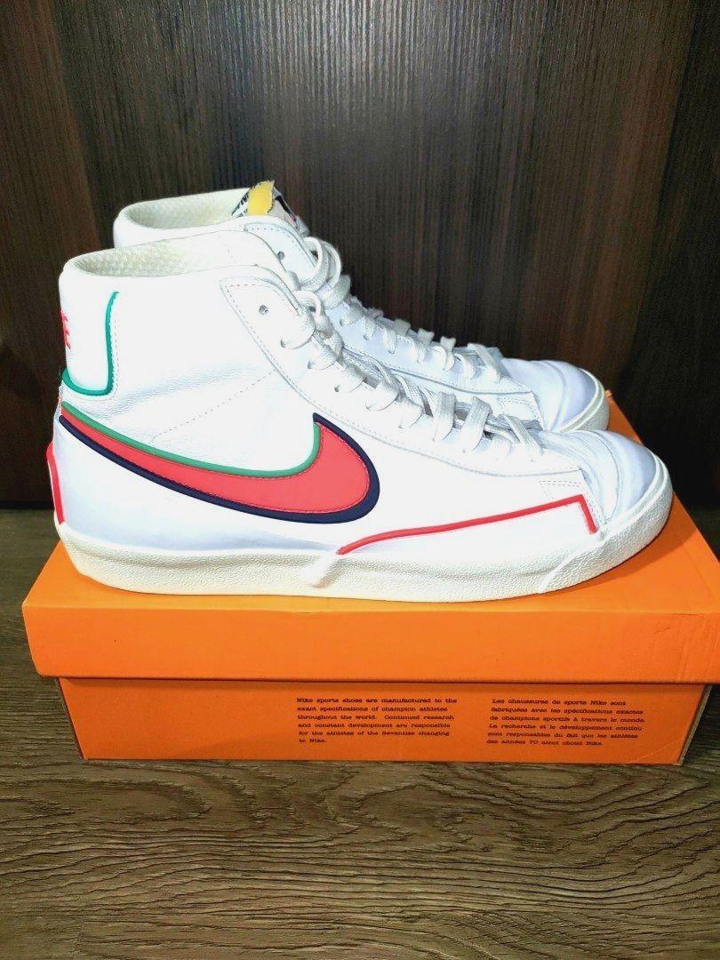 nike blazer mid 77 infinite white bright crimson blue void