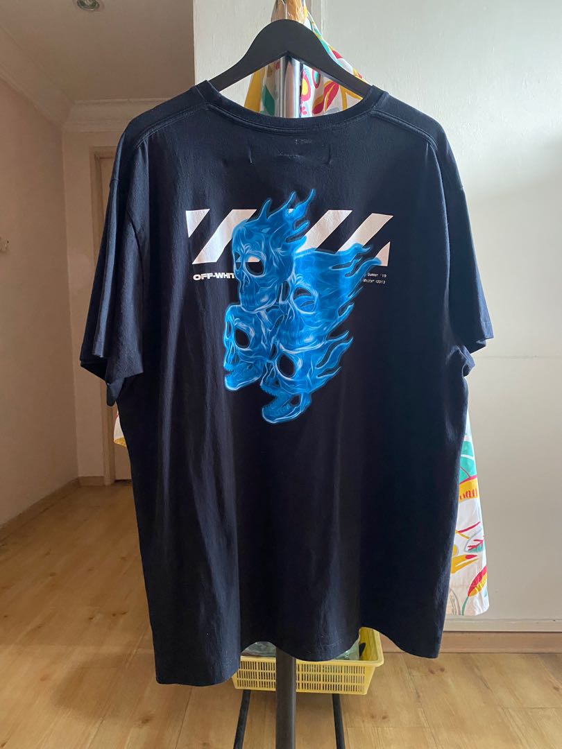 Off White Diag Skulls Tee Men s Fashion Tops Sets Tshirts