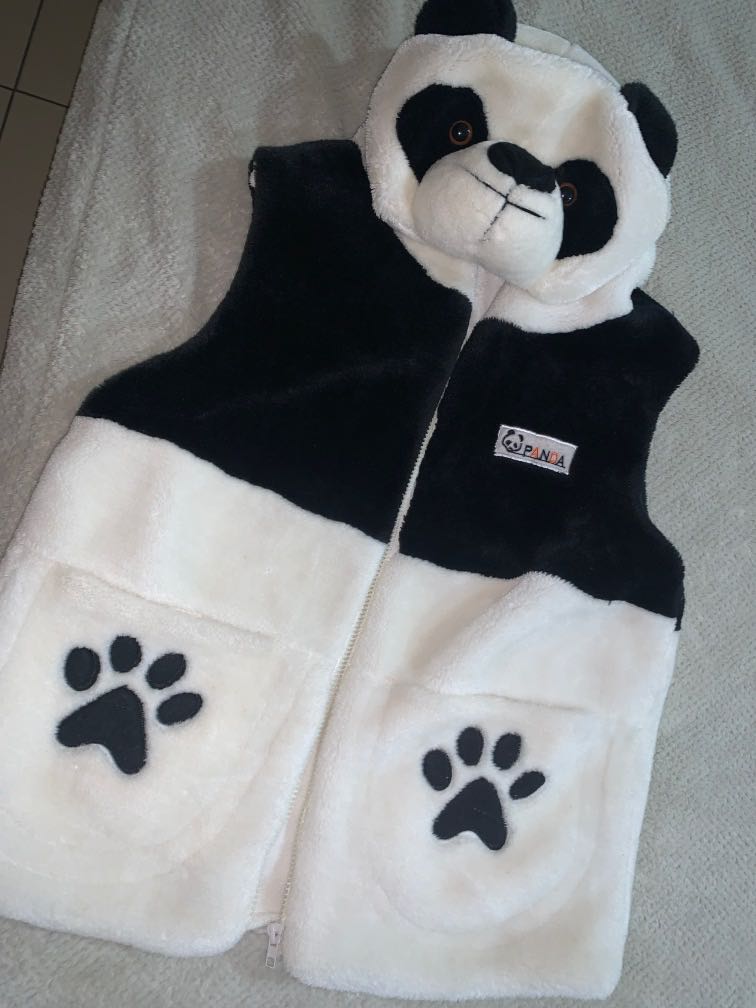 PANDA FUR JACKET WITH PANDA HOOD TerlebihBeli Babies Kids