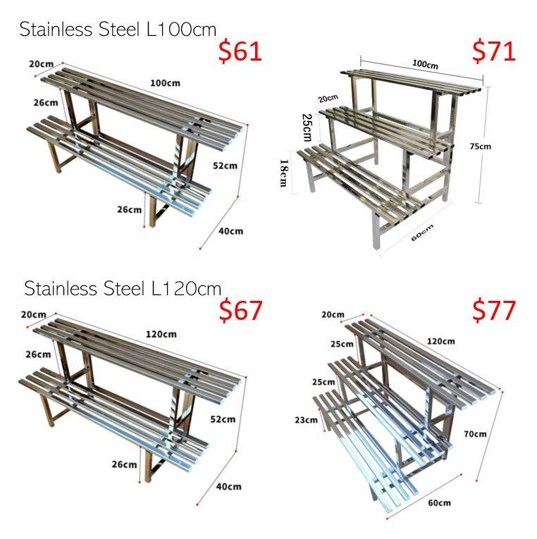 Plant Rack Multiple Tier Outdoor Indoor Stainless Steel Wooden Plant ...