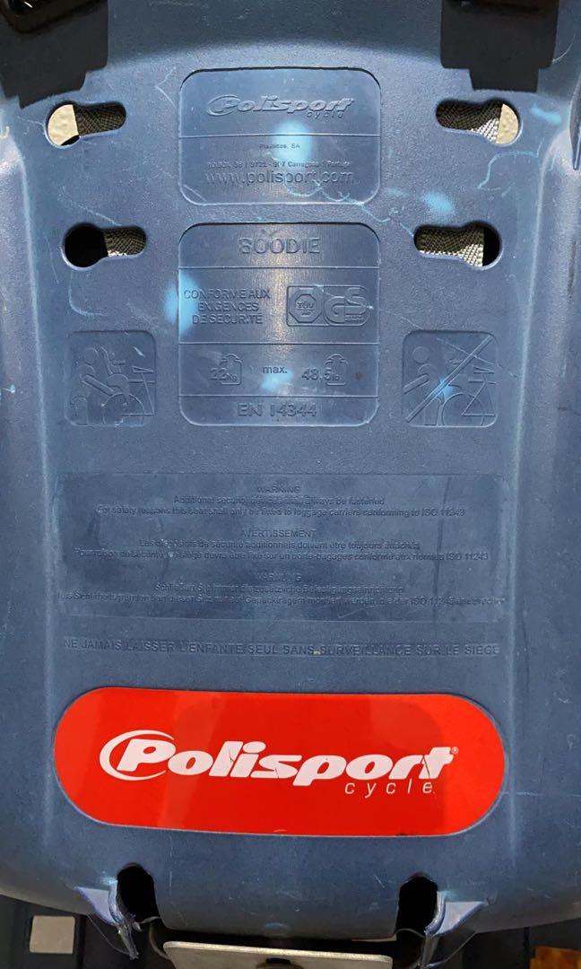 Polisport Rear Bicycle Child Seat Max 20kg, Sports Equipment, Bicycles