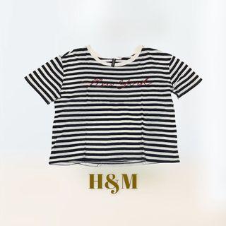 #SelaluUntung H&M Divided New York blue stripes top t-shirt