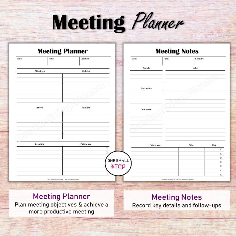 Meeting Notes: A5 Planner Inserts