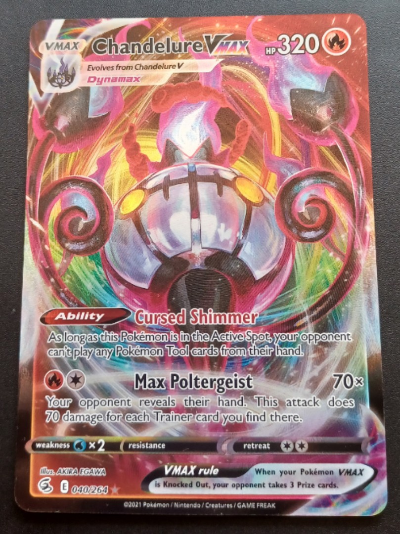chandelure vmax pokemon card price Chandelure VMax Fusion Strikes 040/264, NM Pokemon Card main image 0