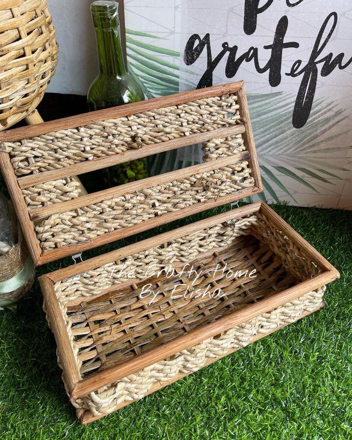 RATTAN TISSUE HOLDER/RATTAN ORGANIZER, Furniture & Home Living, Home
