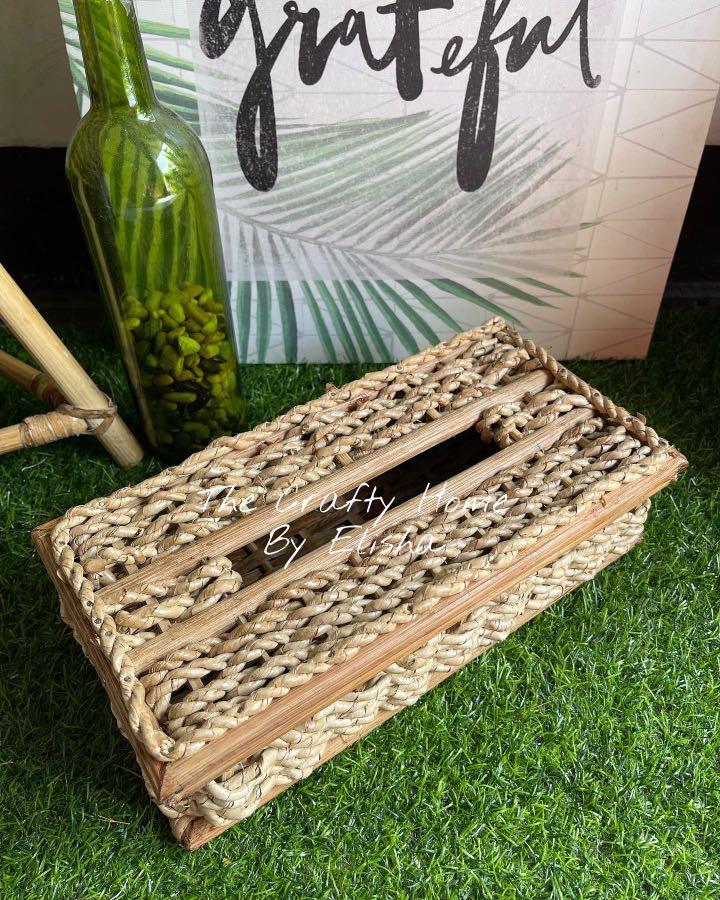 RATTAN TISSUE HOLDER/RATTAN ORGANIZER, Furniture & Home Living, Home