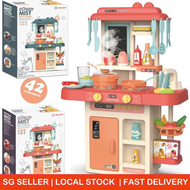 42Pcs Kids Pretend Kitchen Cook Role Play Toys Utensils Food Cooking Toy Gift 
