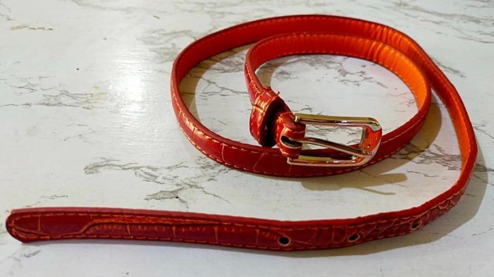 Red-Orange Faux Leather Belt (Category: Belts) located in Valenzuela. Submitted by anniepating (Listing ID 1125397270, Image 1). Description: 38 inches, bought from the U.S. ❌ Swaps. ❌ Low ball. ❌ Joy Reserver ❌ Rush Shipping. ❌ Cancellations. ❌ Returns. - MOP: Bank deposit/ GCash - RFS: decluttering - All sales are final..
