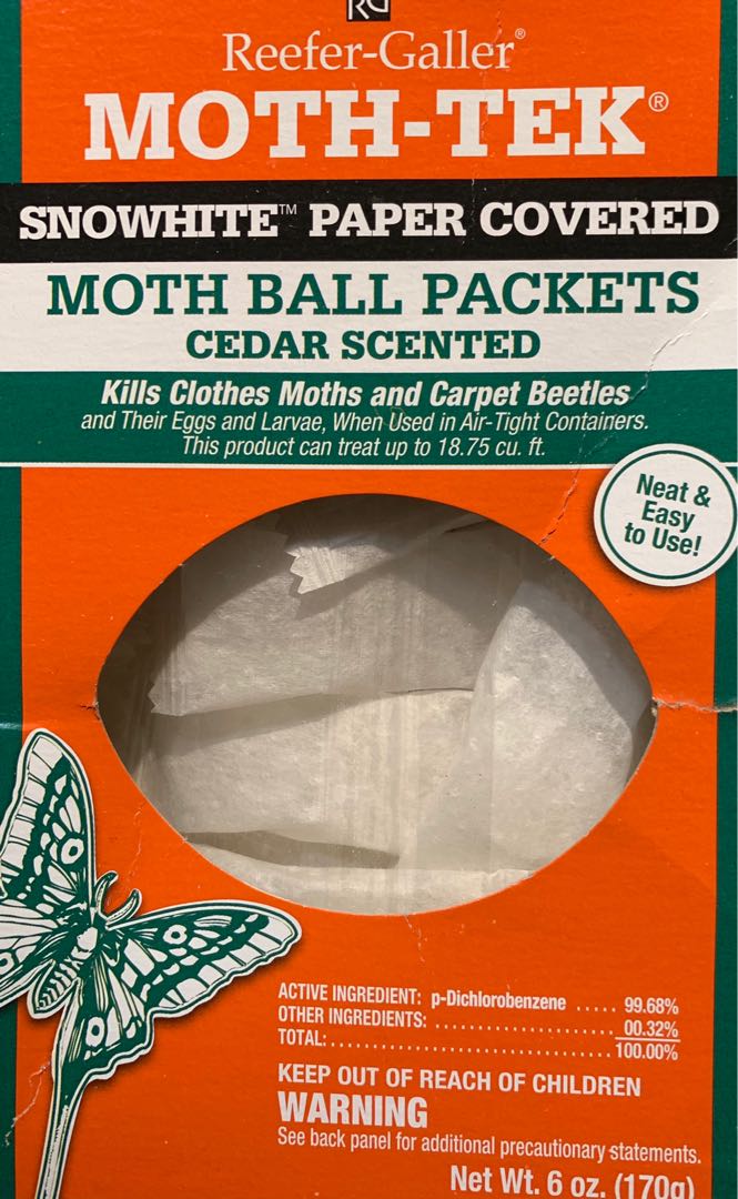 Reefer-Galler Moth-Tek Snowhite Cedar Scented Moth Ball Packets