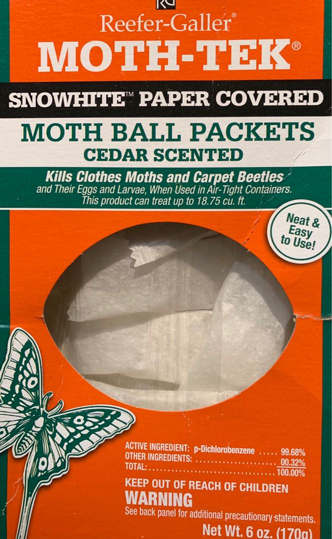 ReeferGaller MothTek Snowhite Cedar Scented Moth Ball Packets