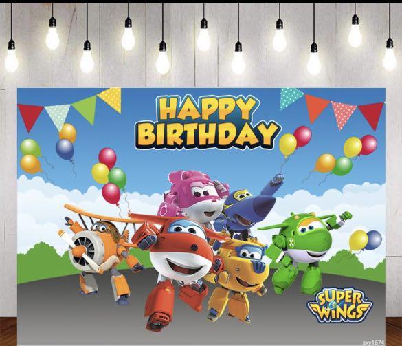 Super Wings Happy Birthday Banner, Hobbies & Toys, Stationery & Craft, Art & Prints on Carousell