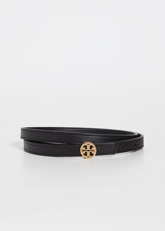 Tory burch skinny logo belt black with GHW, Women's Fashion, Watches &  Accessories, Belts on Carousell