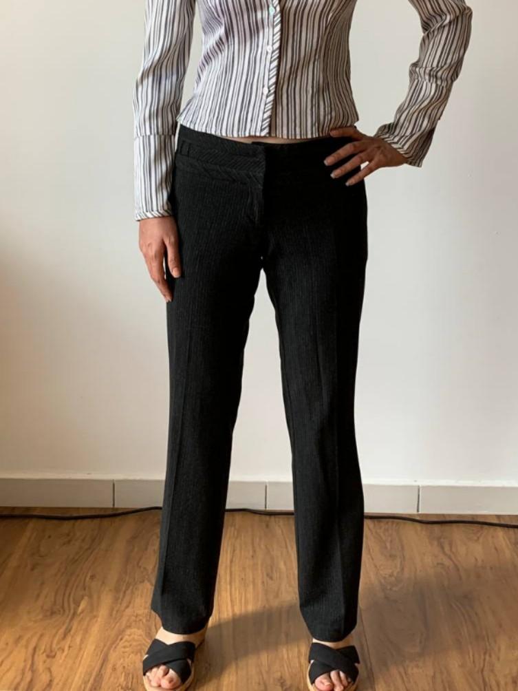 Turkish low rise black and dark gray strip cotton office official and  casual pants trousers, Women's Fashion, Bottoms, Jeans u0026 Leggings on  Carousell