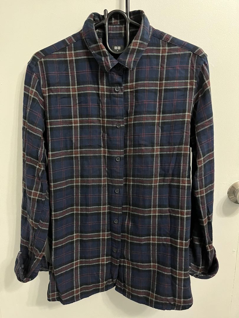Uniqlo Flannel Shirt, Women's Fashion, Tops, Longsleeves on Carousell