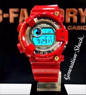USED💝FROGMAN RED- DRAGON JAPAN🌟CUSTOMISE GSHOCK  UNISEX DIVER SPORTS WATCH : 100% ORIGINAL AUTHENTIC CASIO G-SHOCK :  DW8250 / DW-8205 : PRELOVED WATCH