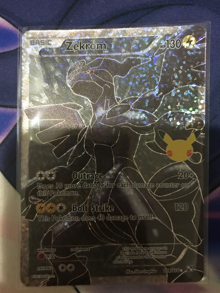 Zekrom Full Art 25th Celebrations, Hobbies & Toys, Toys & Games on