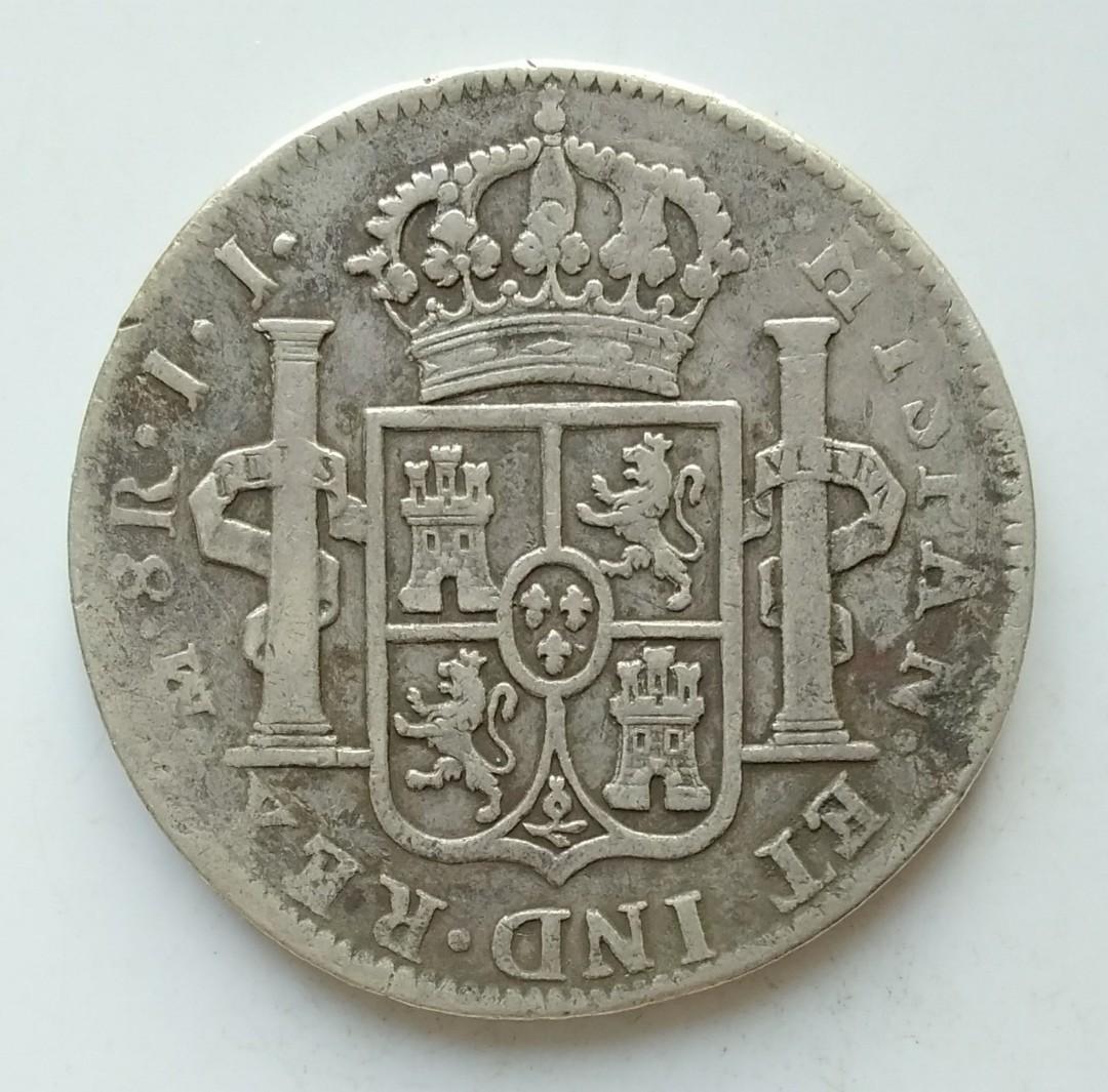 1820年西屬墨西哥8里爾(Reales)流通銀幣-墨西哥城鑄造＊, 興趣及遊戲, 收藏品及紀念品, 錢幣- Carousell
