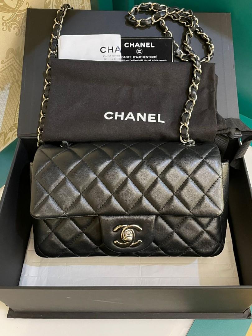 ❌SOLD❌#29 Chanel Mini Rectangle Black Lamb SHW, Luxury, Bags & Wallets on  Carousell