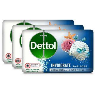 3 PCS Dettol Sabun Batangan Invigorate 100 gram