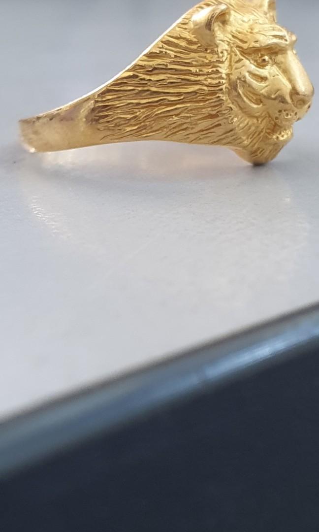 Mens gold shop tiger ring