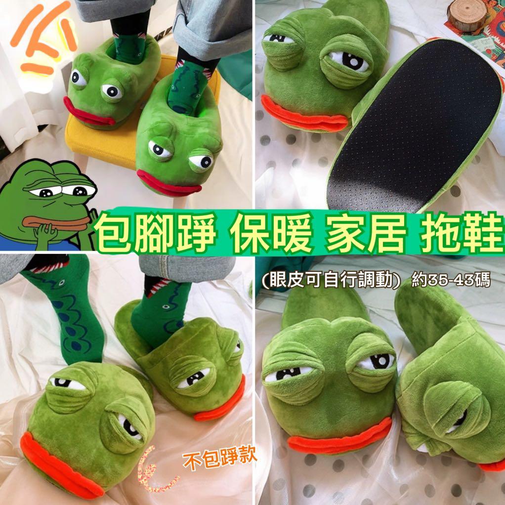 預訂貨] 青蛙🐸 Pepe 憂鬱憂郁悲傷蛙保暖家居拖鞋, 其他, 其他- Carousell