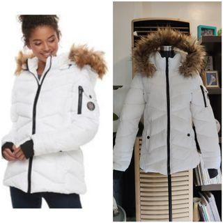 11 degrees fur trim bubble jacket