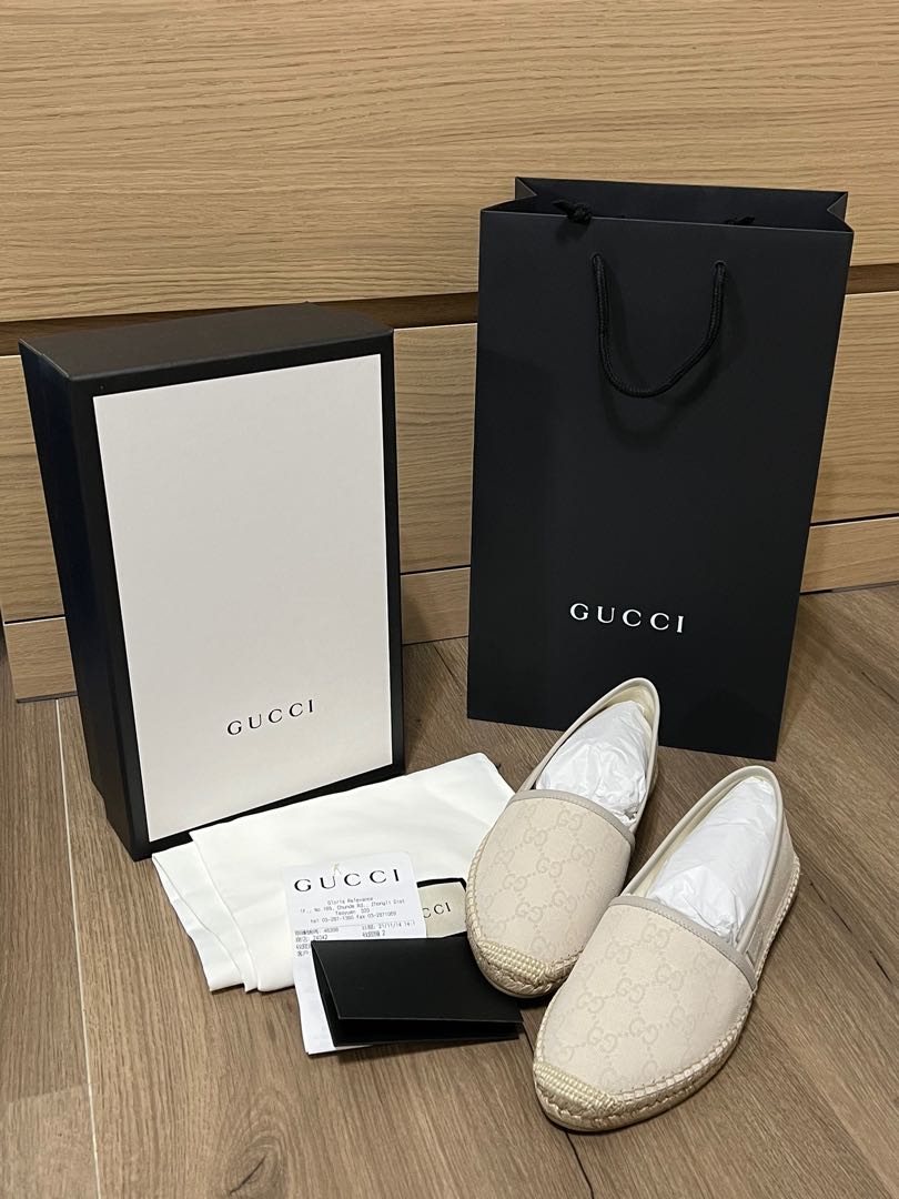 保證正品Gucci 鞋草編鞋休閒鞋平底鞋, 名牌精品, 精品配件在旋轉拍賣