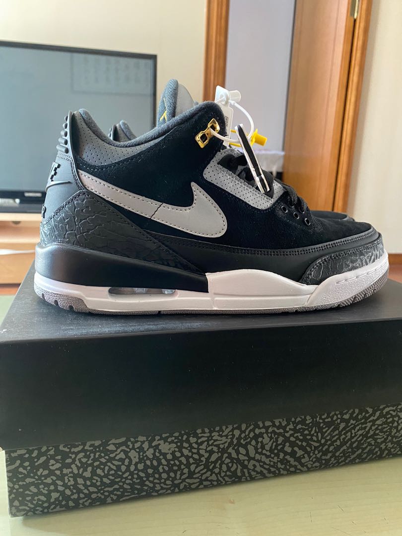 Air Jordan 3 Retro Tinker “Black Cement” Size US9, Men's Fashion