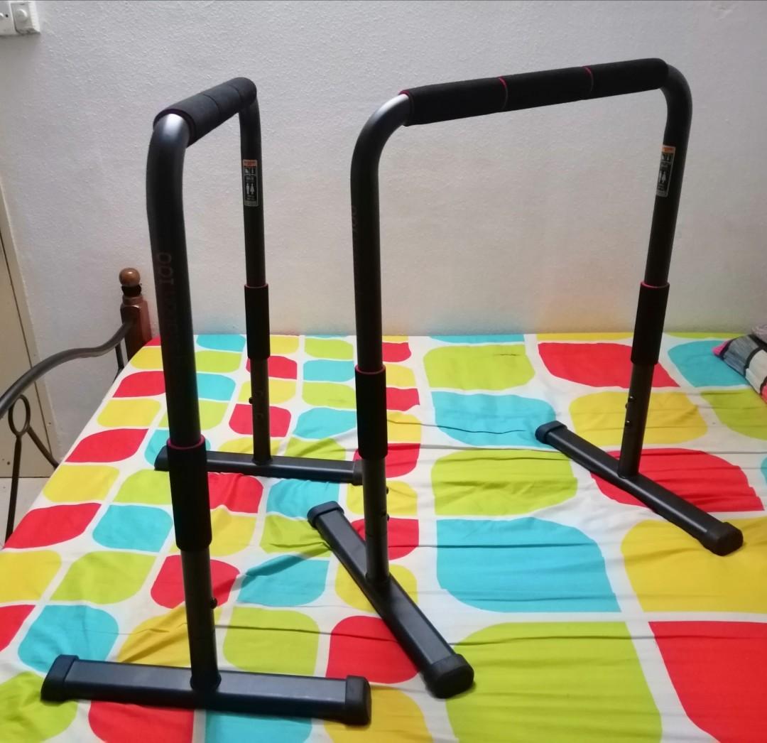 New discounted price Domyos Dip Bar Training Station 100 Sports Equipment Exercise Fitness Cardio Fitness Machines on Carousell
