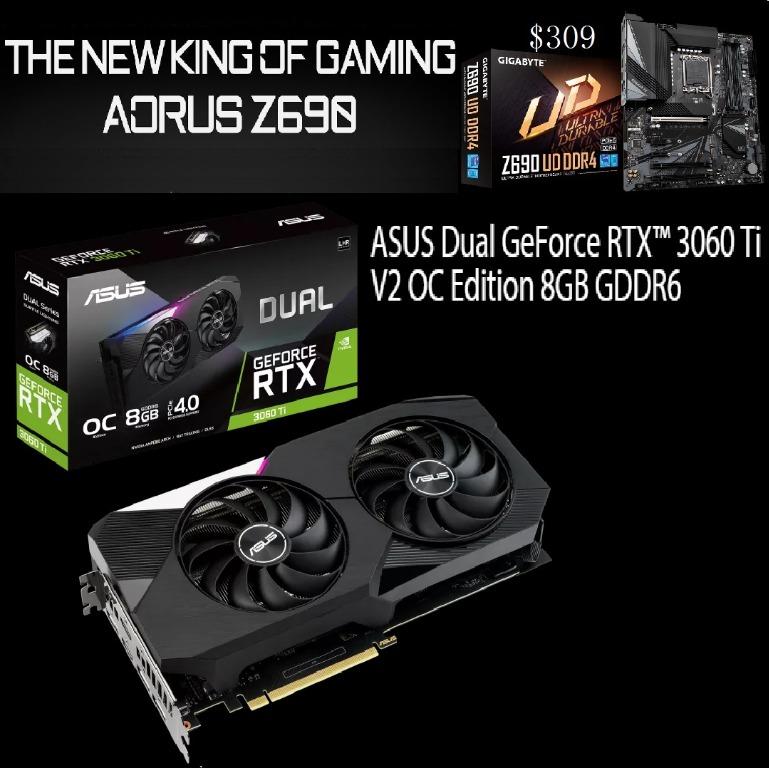ASUS Dual GeForce RTX 3060 Ti OC Edition 8GB GDDR6, Graphics Card