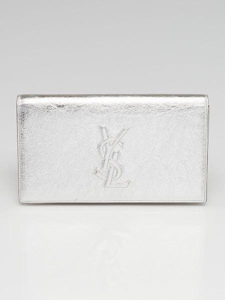 Ysl clutch bag silver online
