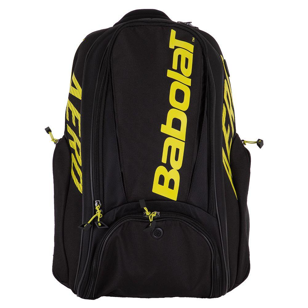 yellow and black backpack