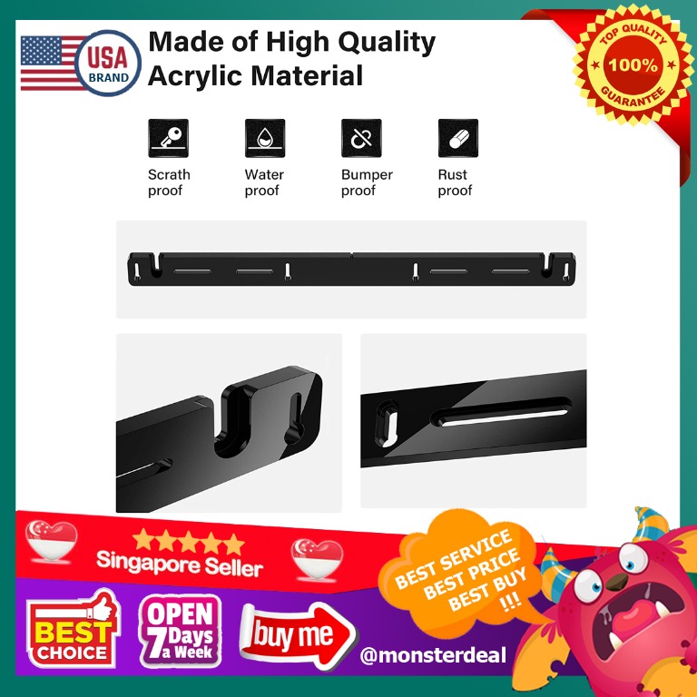 Black Sesame Soundbar Wall Mount Bracket for Sonos Arc Sound Bar