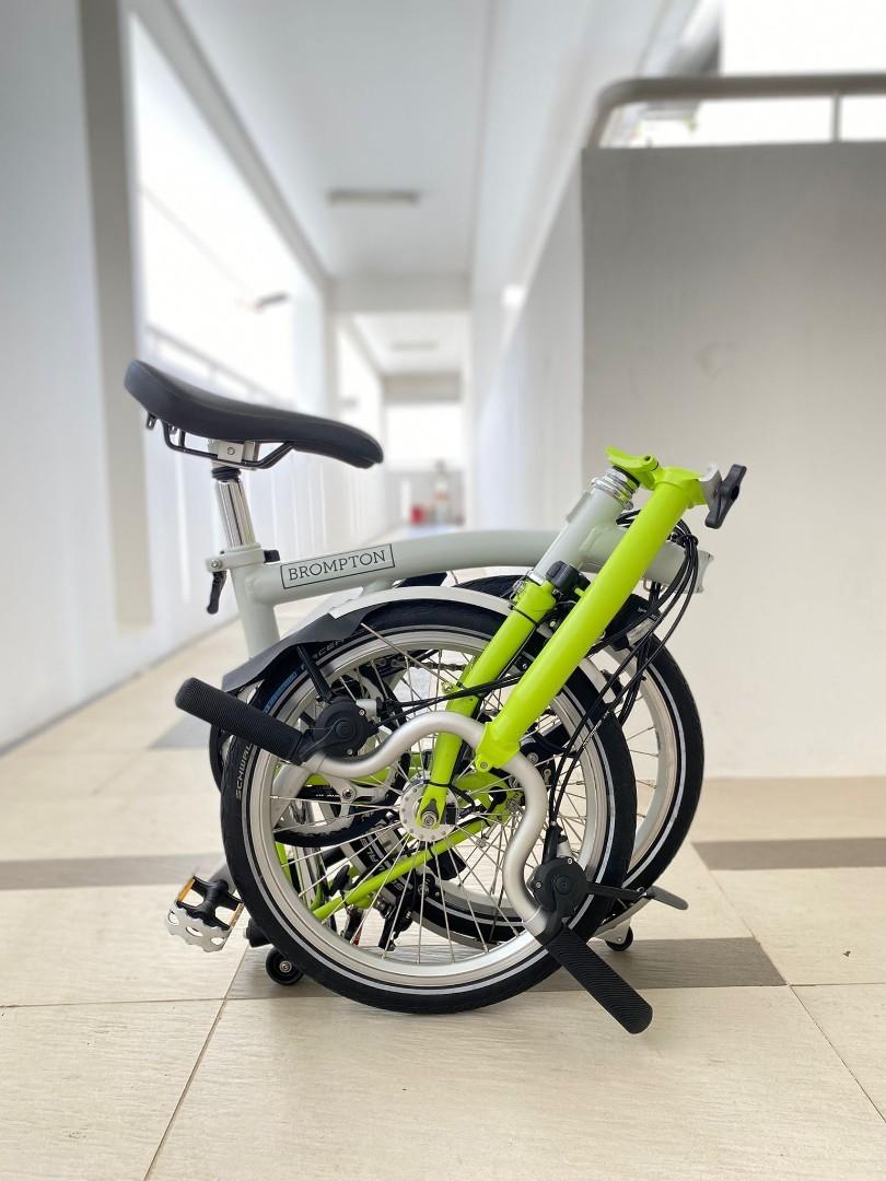 Brompton M6L D Papyrus White With Lime Green With Dynamo light