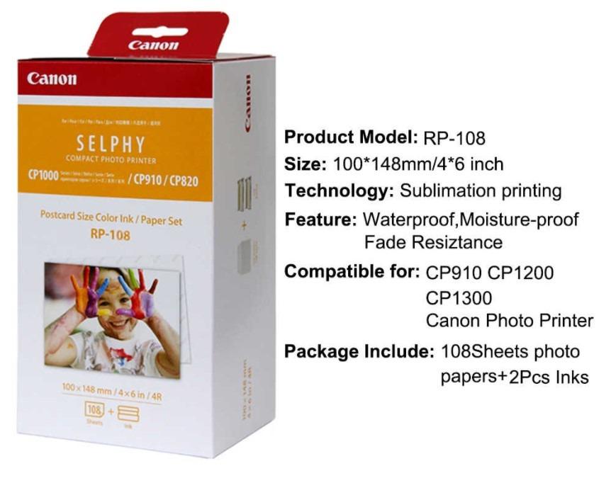 Canon Selphy CP1000 Compact Colored Photo Printer + 2pc Paper Set