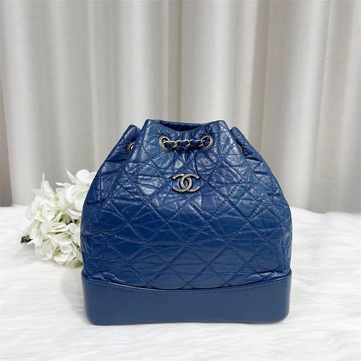 ✖️SOLD✖️ Chanel Small Gabrielle Backpack in Blue Distressed Calfskin, Black  Base and 3-Tone HW, Luxury, Bags & Wallets on Carousell