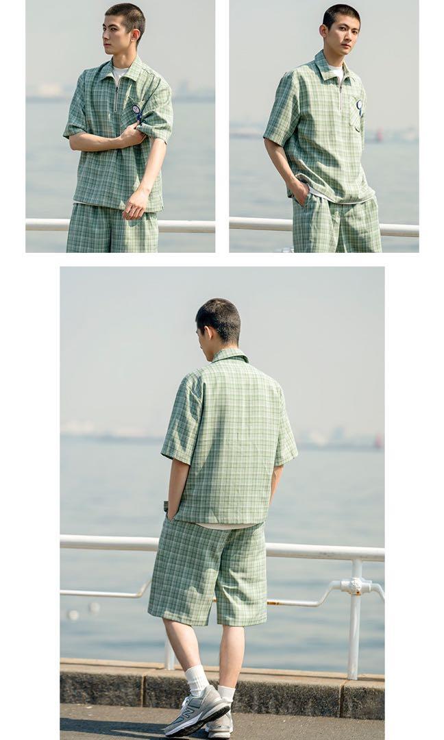 Checkered shirt and shorts on sale