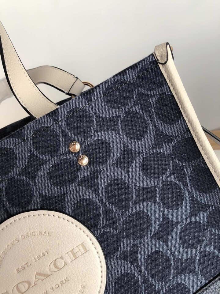 Coach Dempsey Carryall in Signature Jacquard w/ Coach Patch Denim