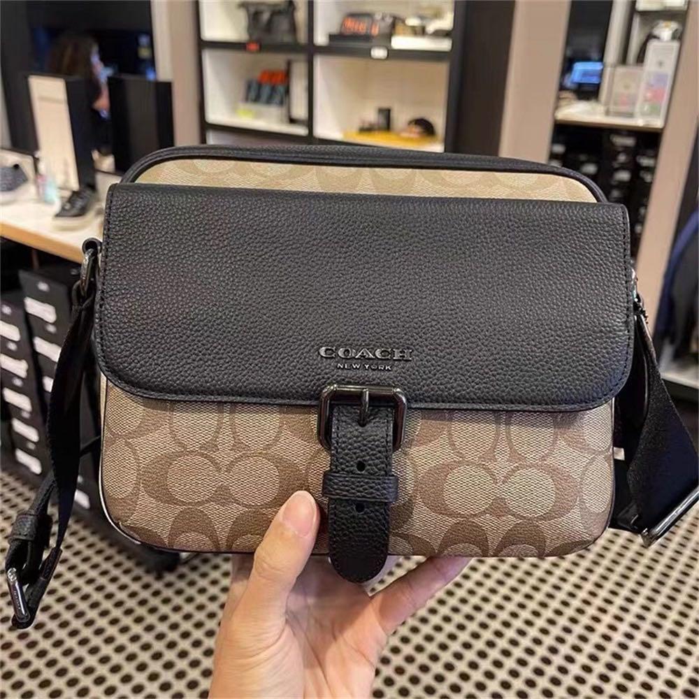 Coach Hudson in Blocked Signature Canvas Crossbody Bag