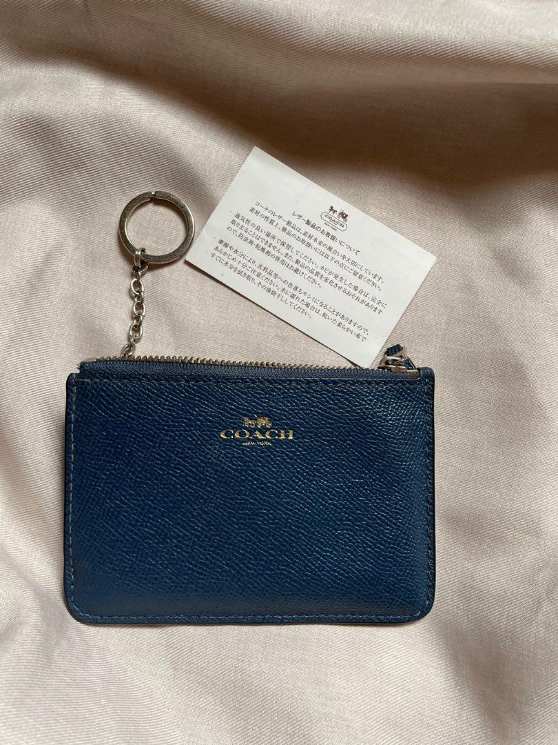 coach blue card holder