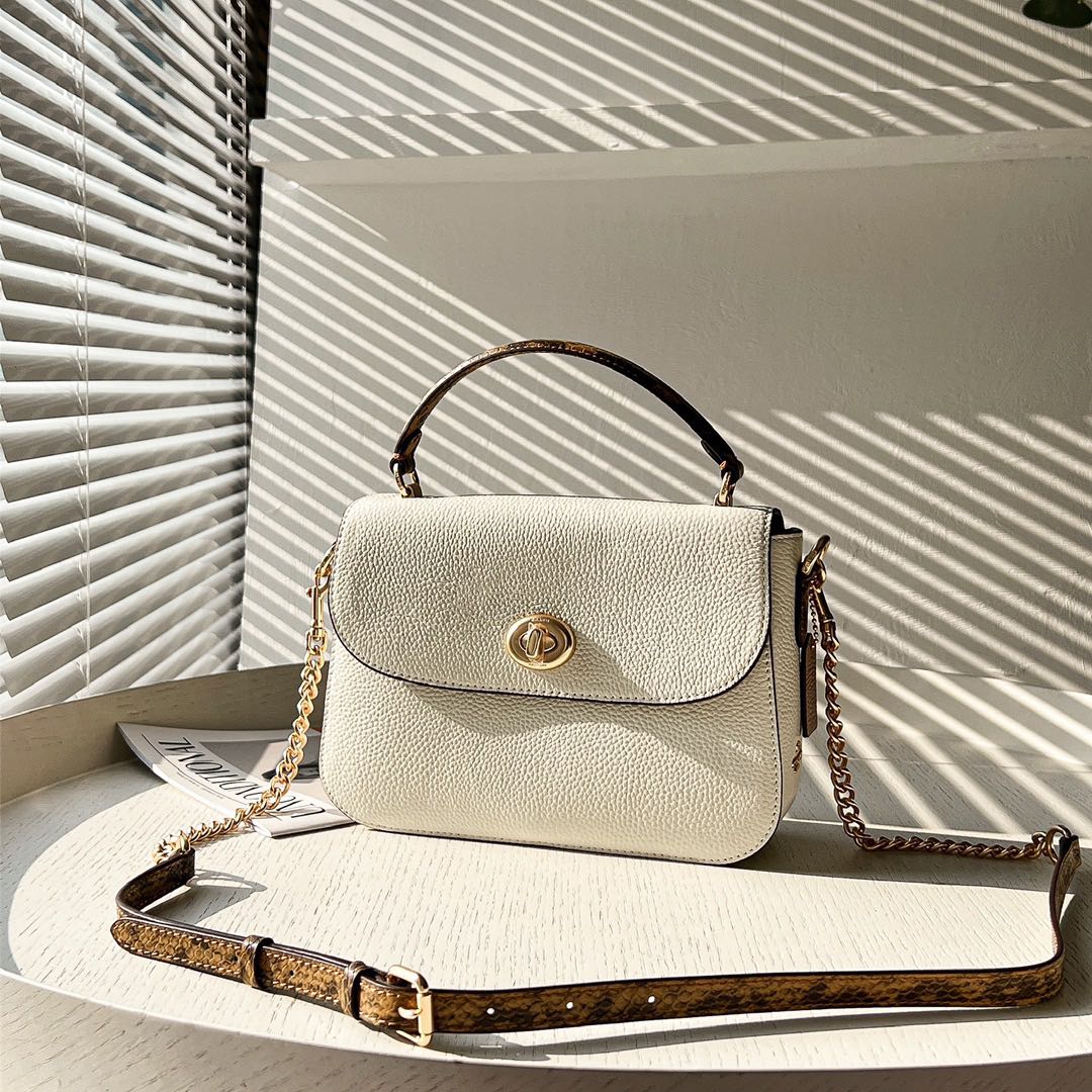 Coach Marlie Top Handle Bag White, Women's Fashion, Bags & Wallets