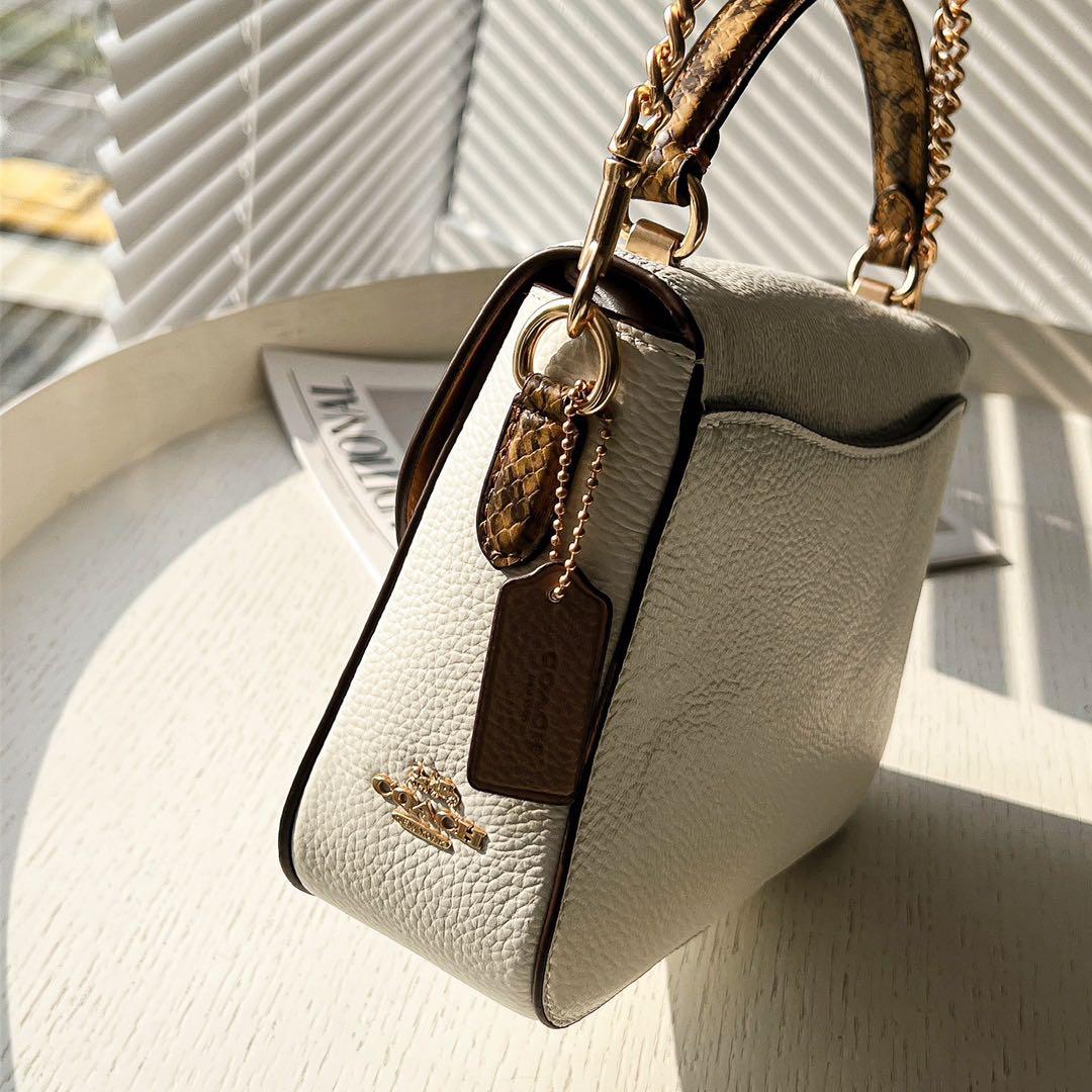 Coach Marlie Top Handle Bag White, Women's Fashion, Bags & Wallets