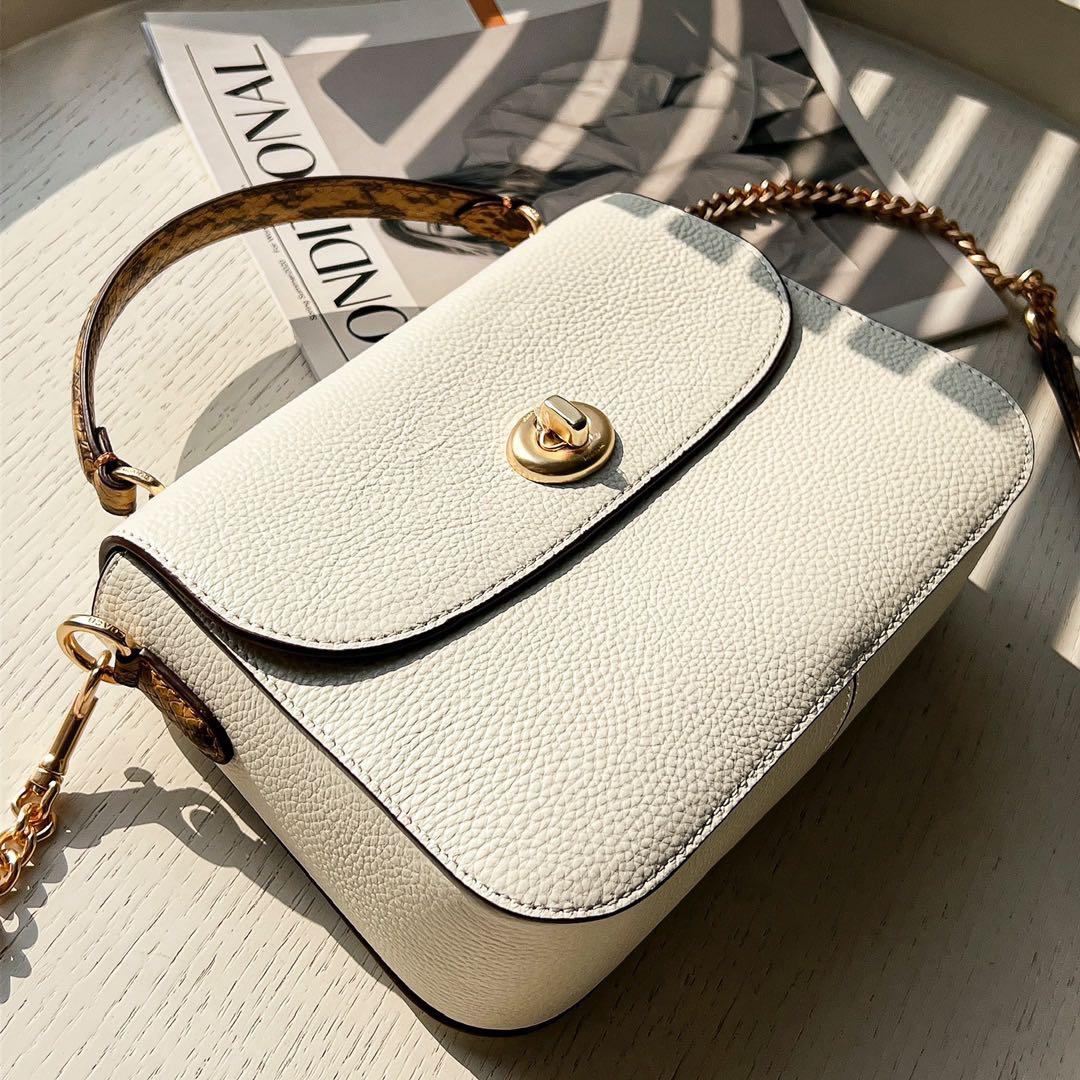 Coach Marlie Top Handle Bag White, Women's Fashion, Bags & Wallets